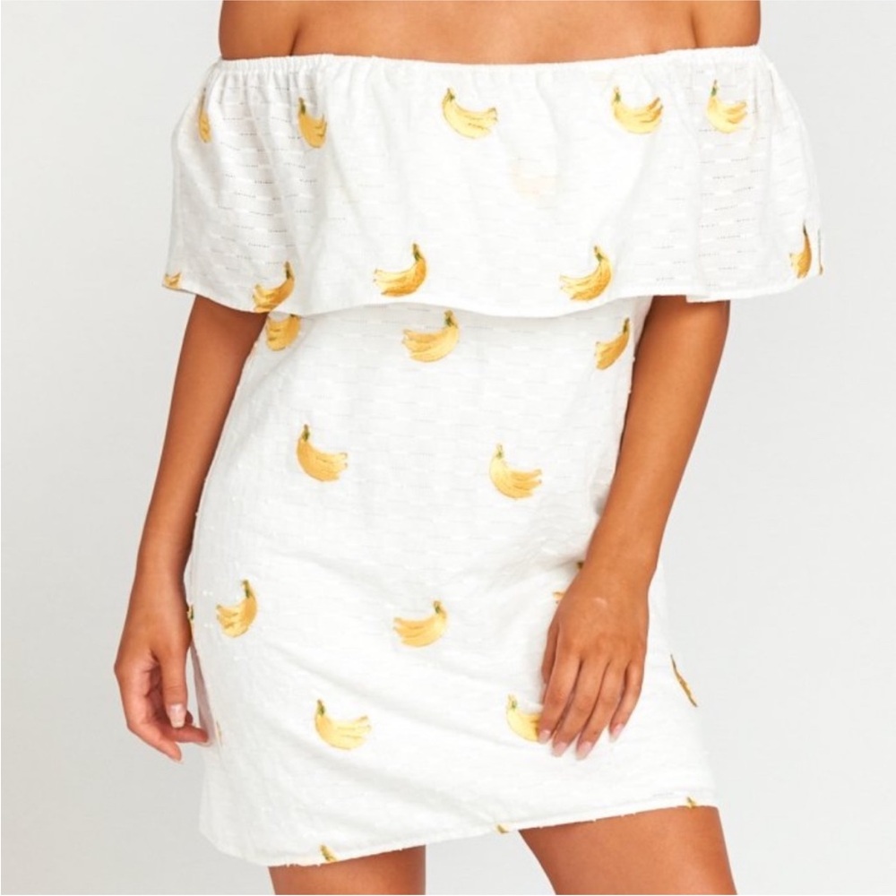 Show Me Your MuMu White Banana Print Dress